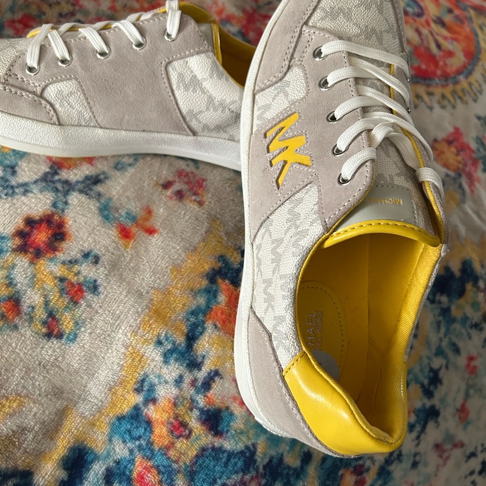 Michael Kors Yellow, Gray and Cream Sneakers - Picture 7 of 13